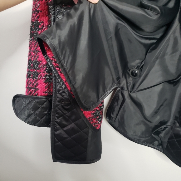 Bob Mackie Red Plaid Tweed Wearable Art Jacket S - Picture 8 of 12